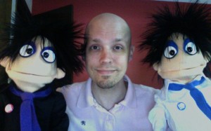 David Manley with Ming and Ping Puppets